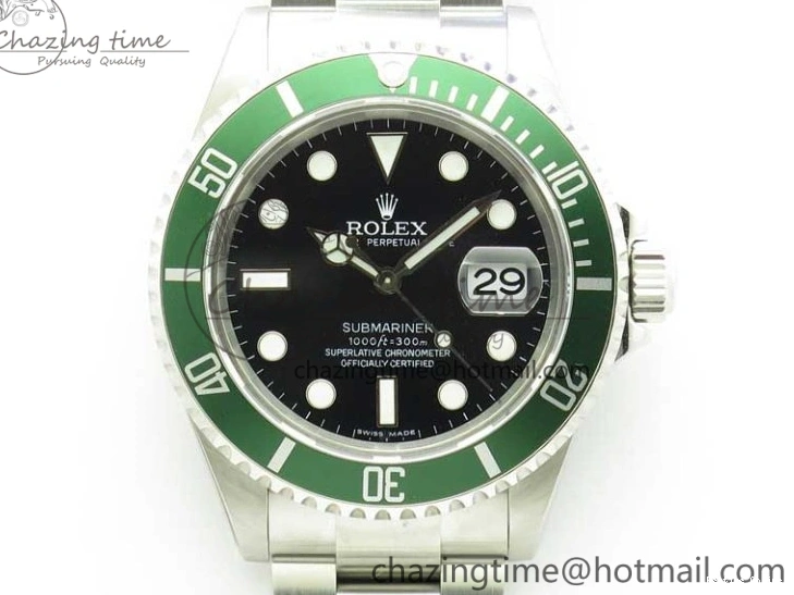 0512 Neat Submariner 16610 LV Green No Rehaut Engraving 904L Steel ARF1:1 Best Edition on SS Bracelet SH 2955